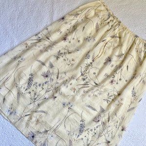 Soft Yellow Floral H&M Maxi Skirt